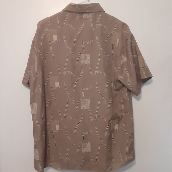 VESE Clothing Co Mens Sz L Beige Breathable Design Button Front Lightweight EUC - Picture 6 of 8